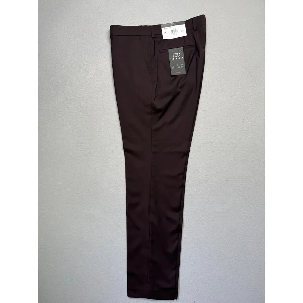 Ted Baker Men's Modern-Fit Stretch Wool-Blend suit pants Red 33x32 $200